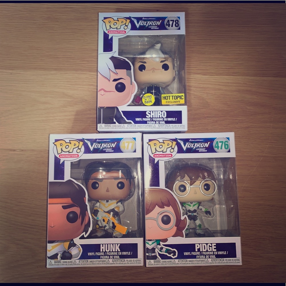 Voltron Funko Pop ((Shiro, Hunk, and Pidge))